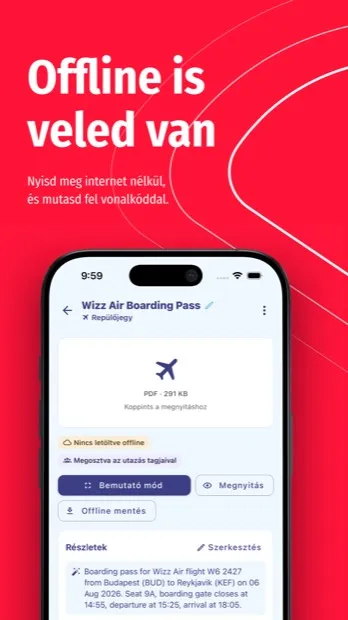 Offline – CoverMe app képernyő