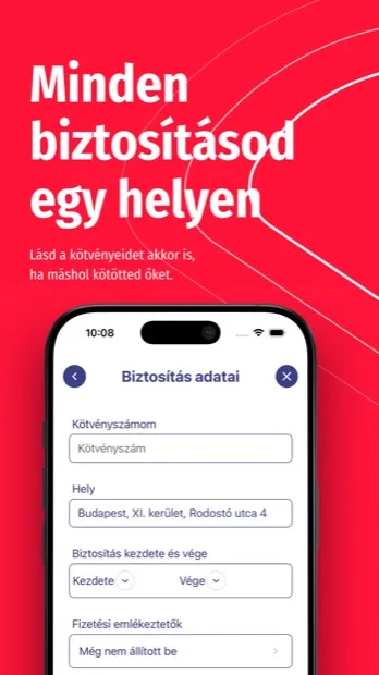 Kötvények – CoverMe app képernyő