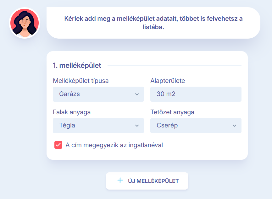 Melléképületek adatai