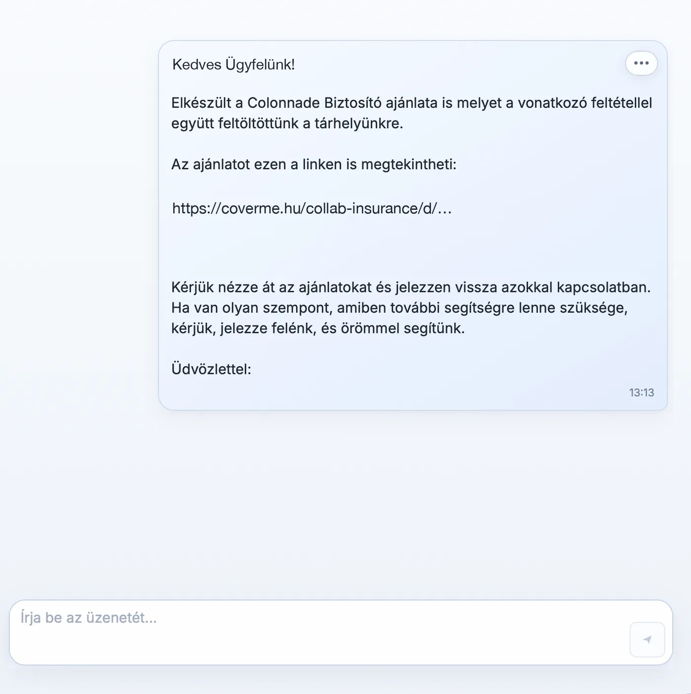 Egyeztethetsz a szakértőnkkel – a CoverMe online munkatér képernyője